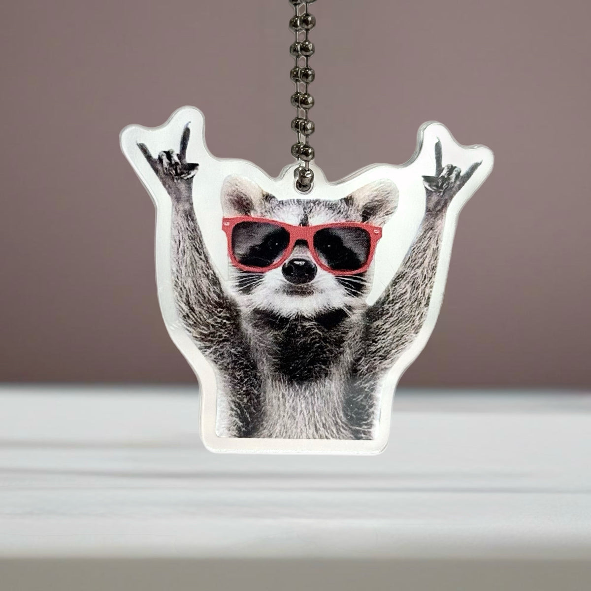 Peace Out Stay Trashy Raccoon- Tumbler Handle Charm for HydroJug