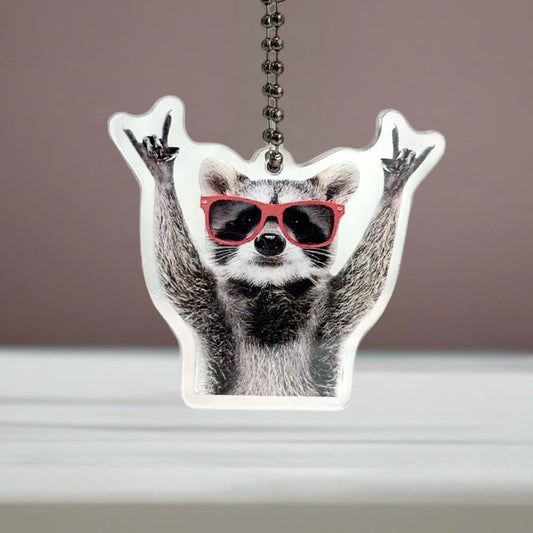 Peace Out Stay Trashy Raccoon- Tumbler Handle Charm for HydroJug