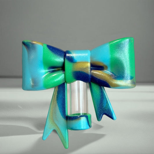 Peacock 3D Bow Straw Topper for Stanley