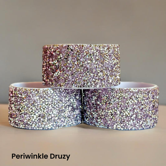 Periwinkle Druzy bling silicone tumbler boot – front view
