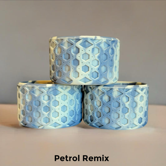 Petrol pearl waffle silicone tumbler boot – front view