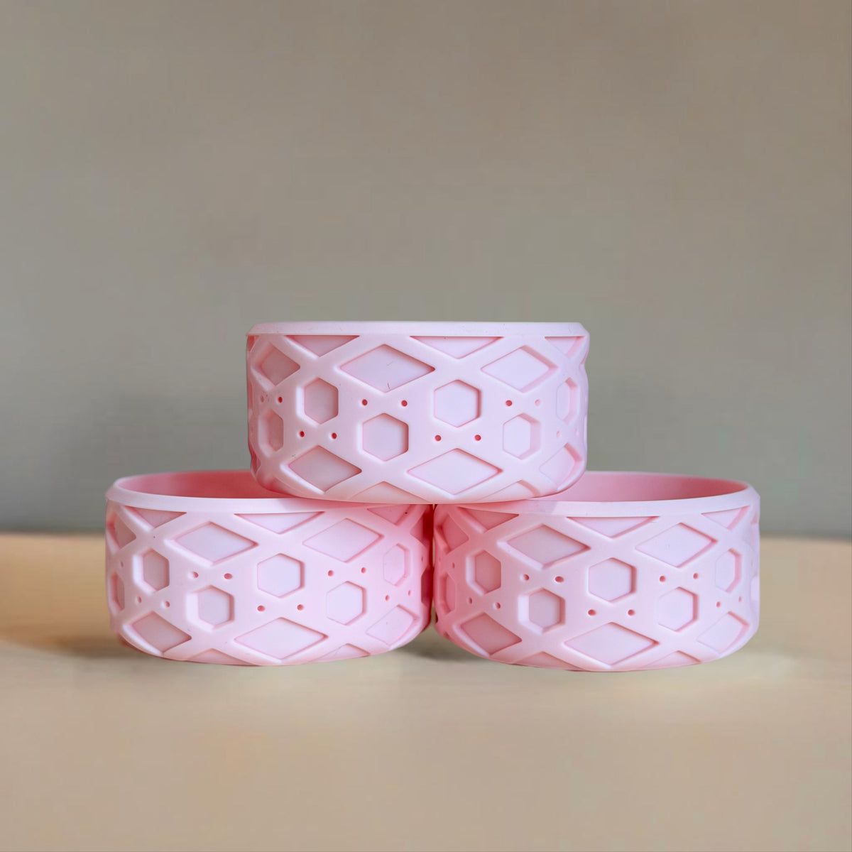 Pink Velvet 2.75" waffle shorty silicone boot – front view