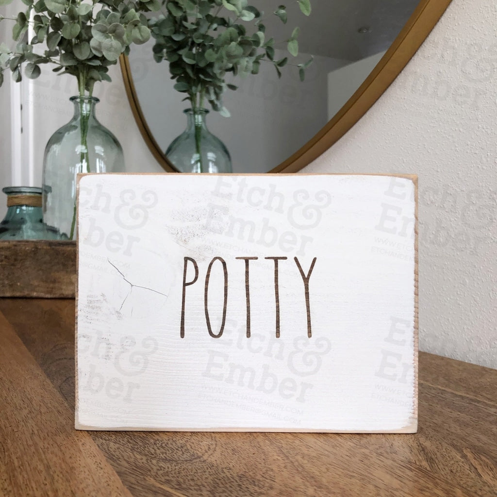 Potty Bathroom Farmhouse Sign- Free Shipping Signs