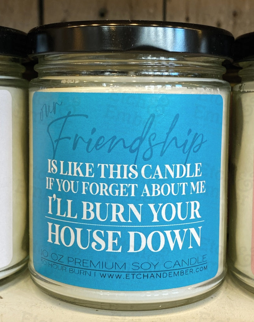 Premium Soy Candle Friendship- Burn Your House Down