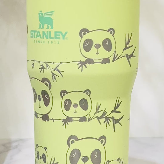 Peekaboo Panda Engraved Stanley 20 oz IceFlow Flip Straw Tumbler – Etch and  Ember