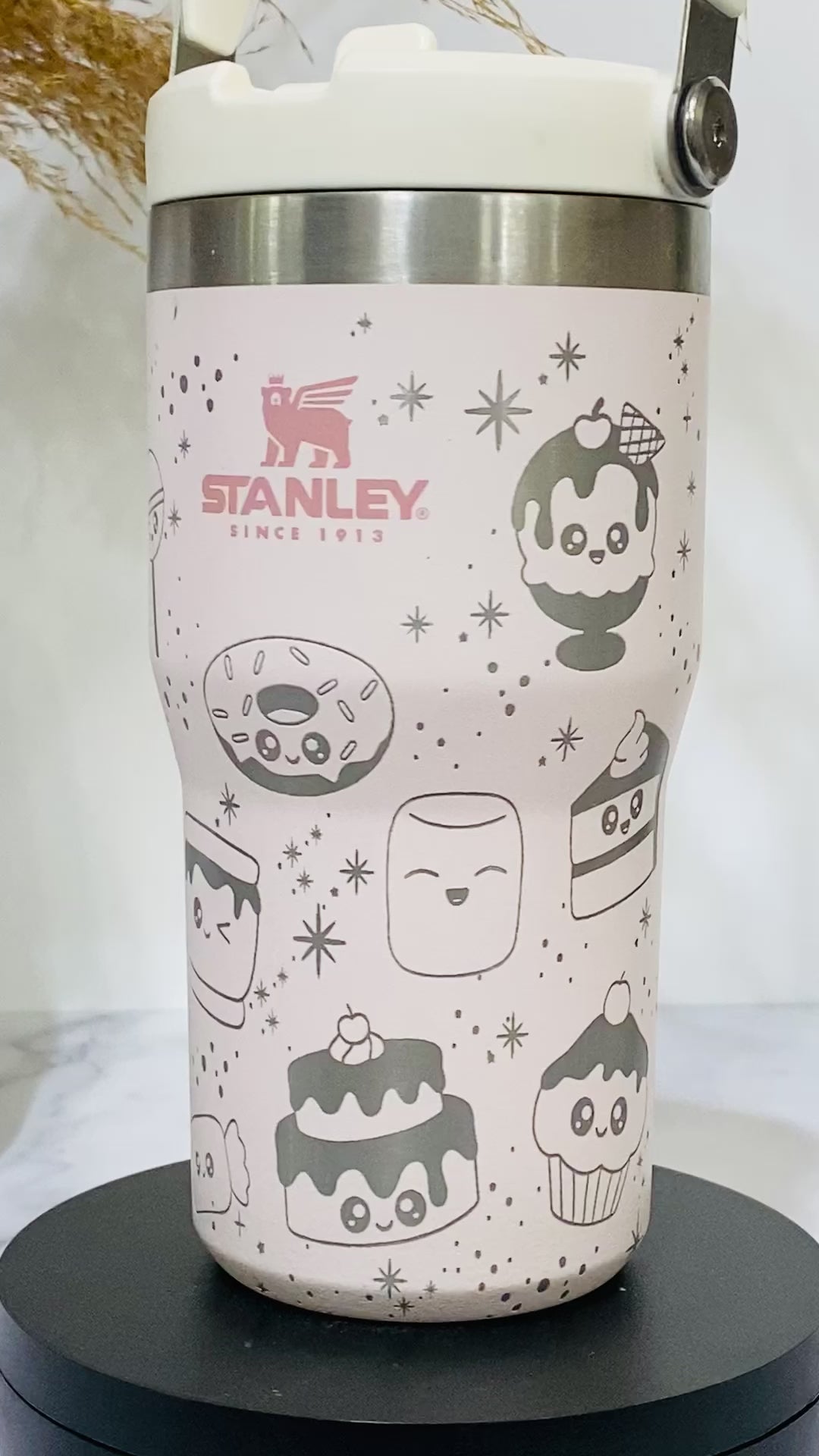 Delightful Dessert Engraved Stanley 20 oz IceFlow Flip Straw