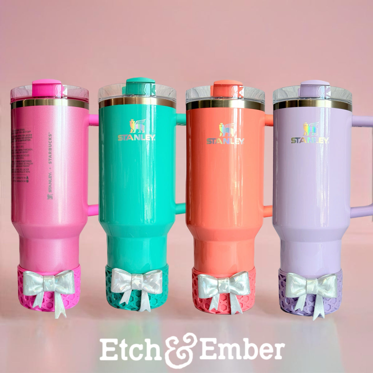 Pucker Peach Coquette waffle silicone tumbler boot – view 5