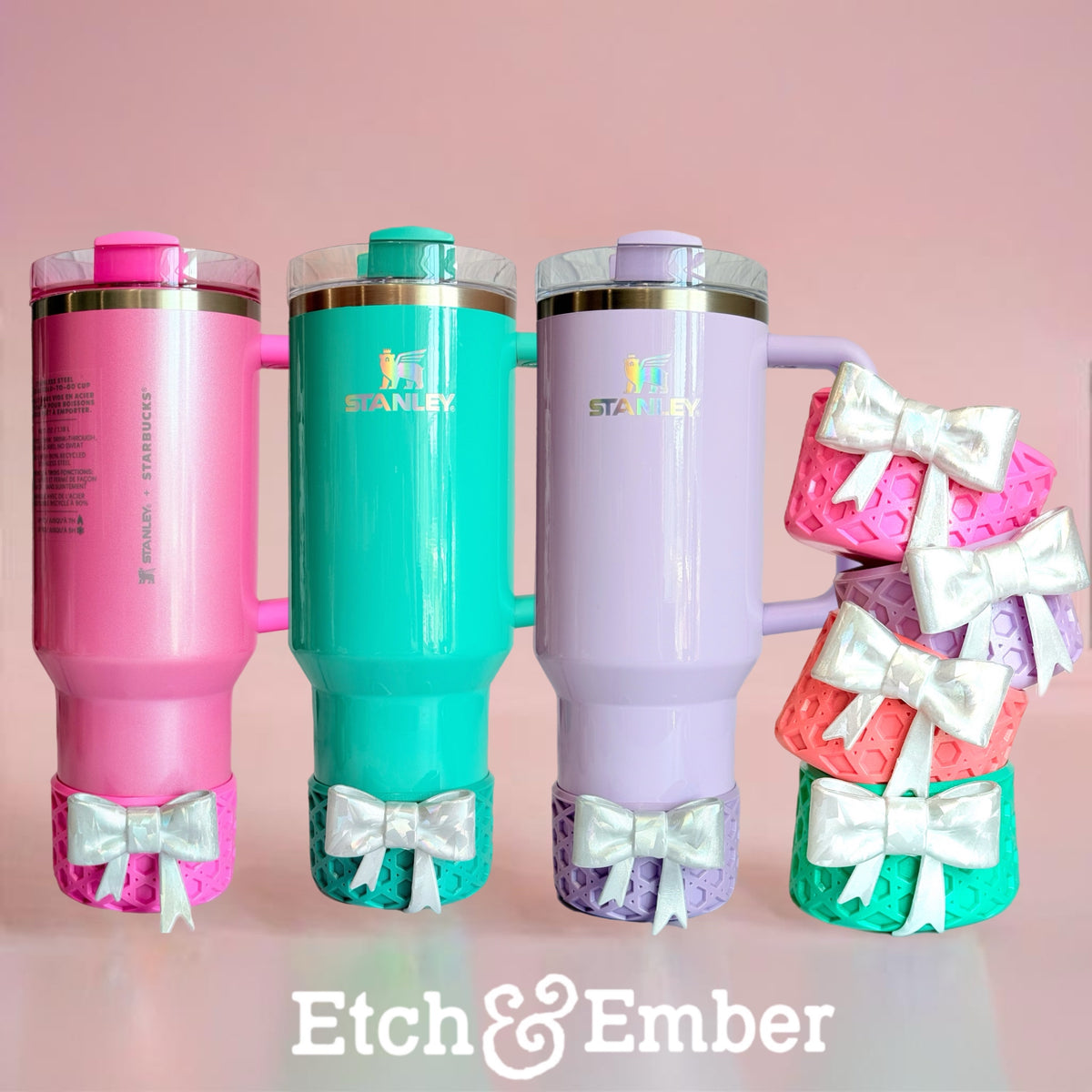 Pucker Peach Coquette waffle silicone tumbler boot – view 6
