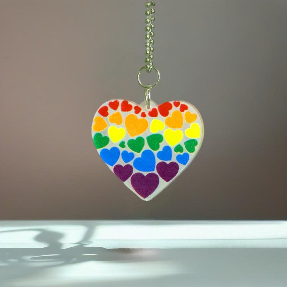 Rainbow Heart Tumbler Handle Charm for HydroJug