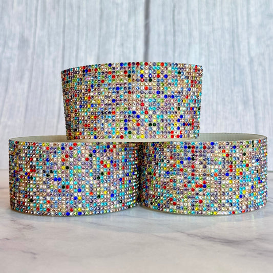 Rainbow Remix bling silicone tumbler boot – front view