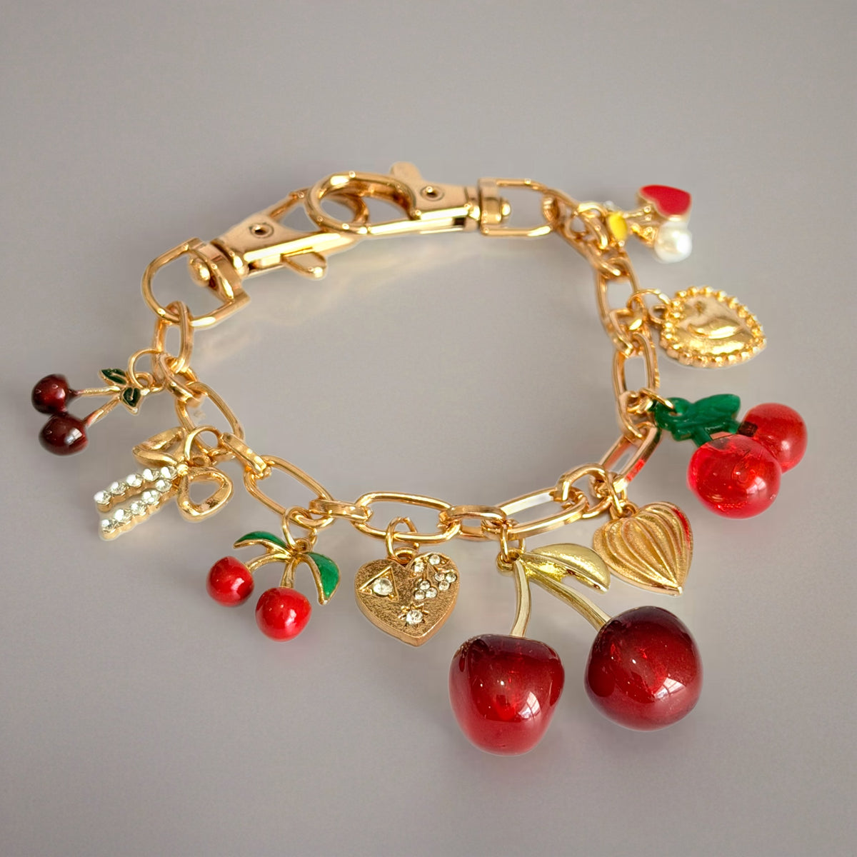 Red Velvet Cherry Deluxe Tumbler Charm Necklace, view 2