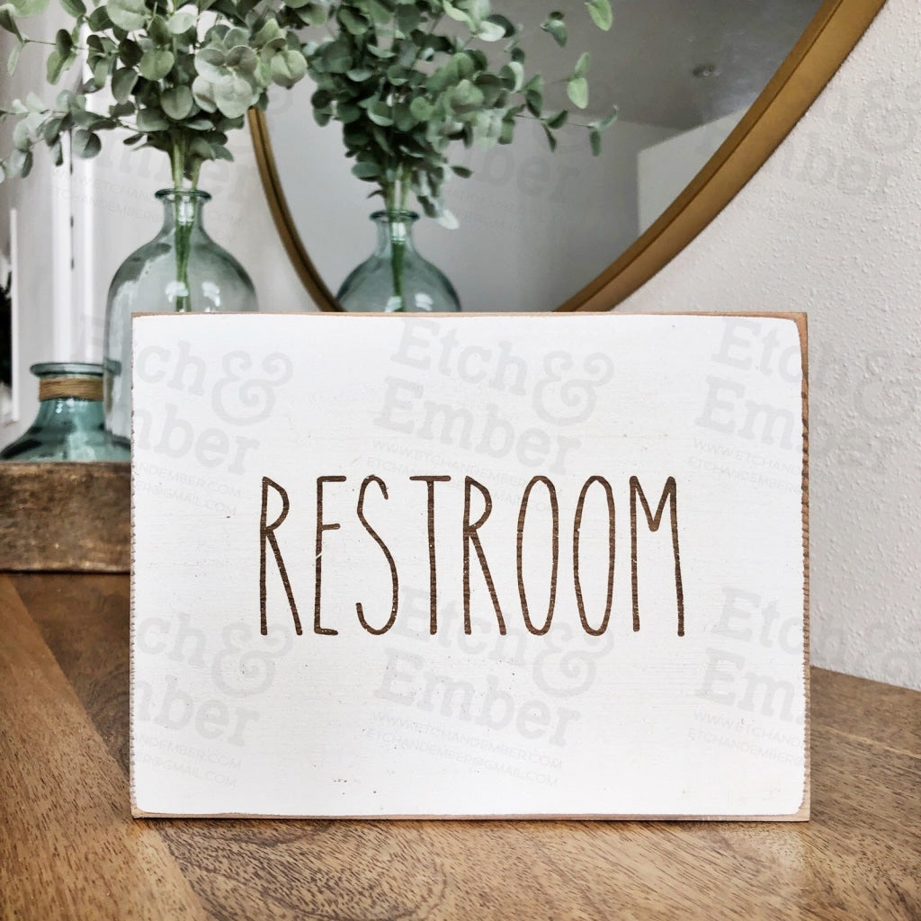 Restroom Bathroom Farmhouse Sign- Free Shipping Signs