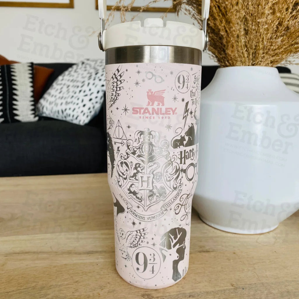 Rose Quartz Stanley Ice Flow 30oz Engraved Tumbler Disney characters