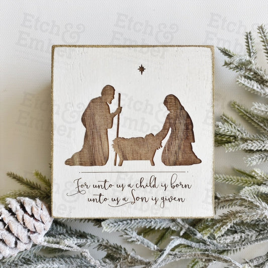 Rustic Nativity Scene 4- Free Shipping Farmhouse Signs