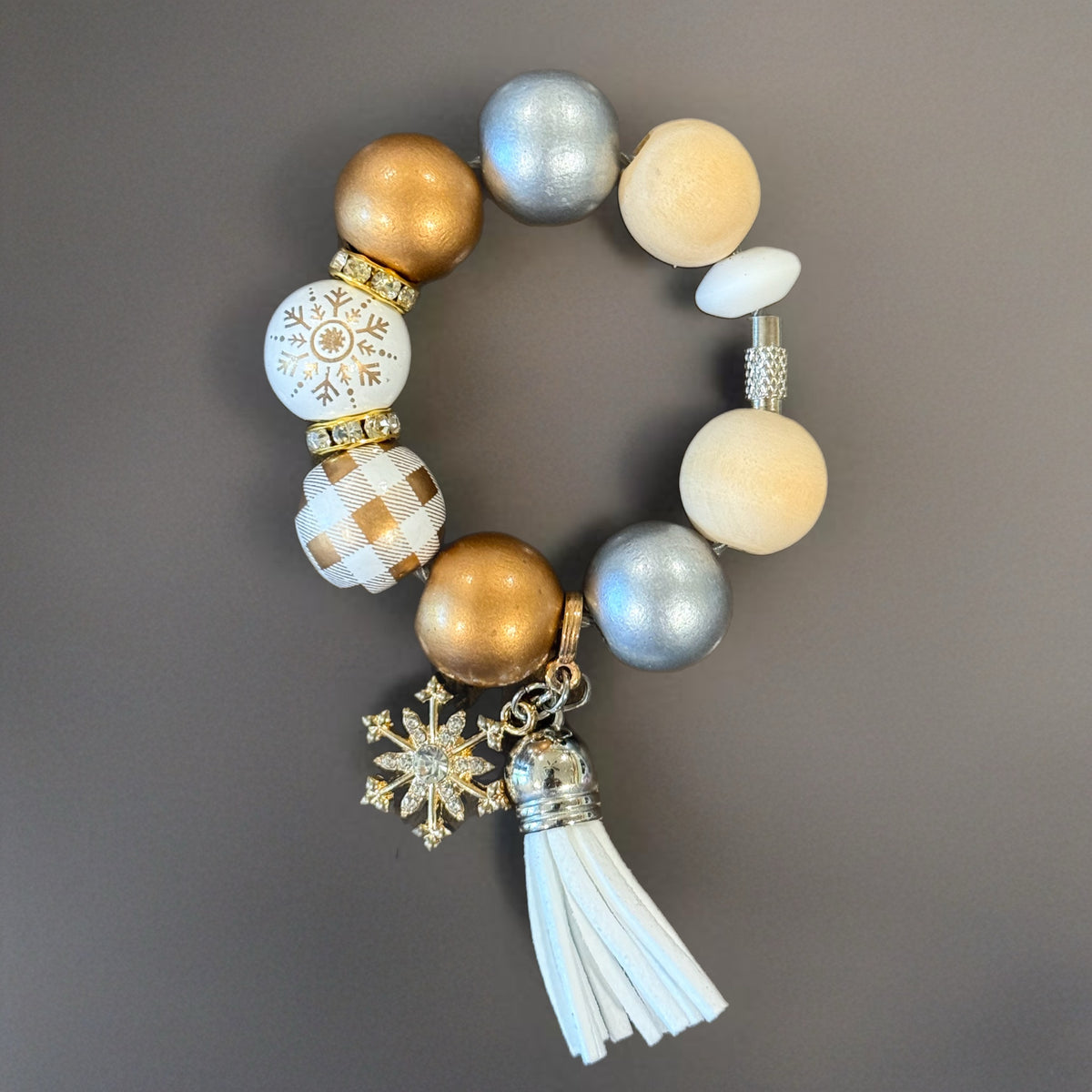 Silver & Gold Holiday Tumbler Handle Charm for Stanley