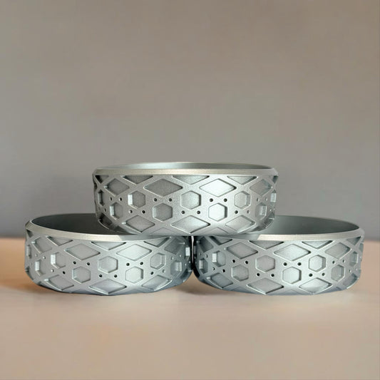 Silver Metallic 3.25" waffle shorty silicone boot – front view