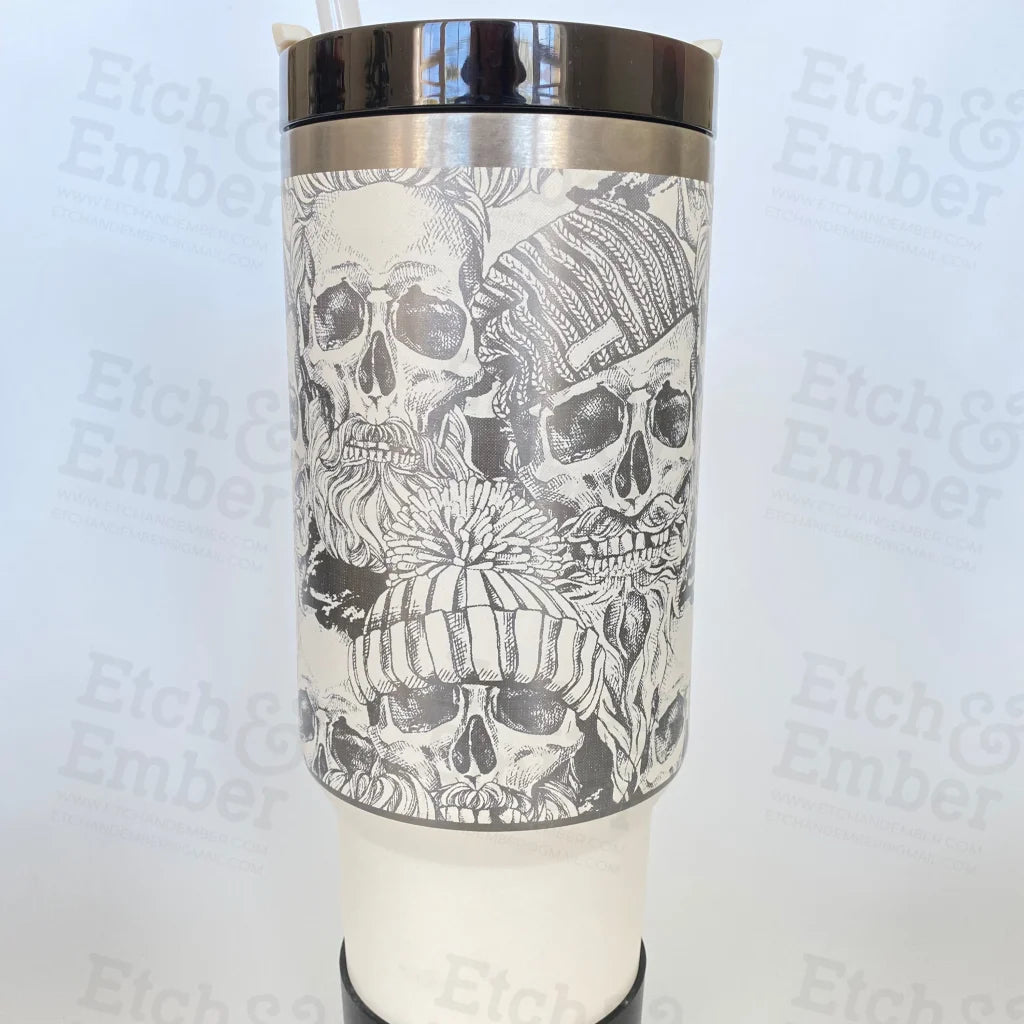 Skulls Custom Stanley Adventure Quencher 40 Oz Tumbler Tumblers