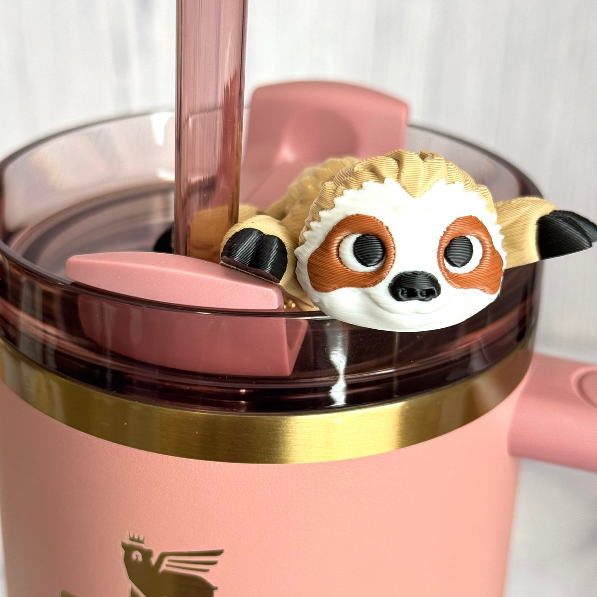 Sloth 3D Deluxe Tumbler Handle Charm, view 3, fits BrüMate