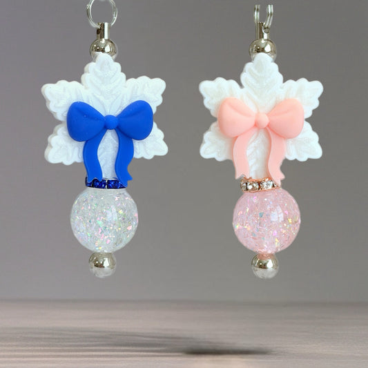 Snowflake Bow Tumbler Handle Charm for Stanley