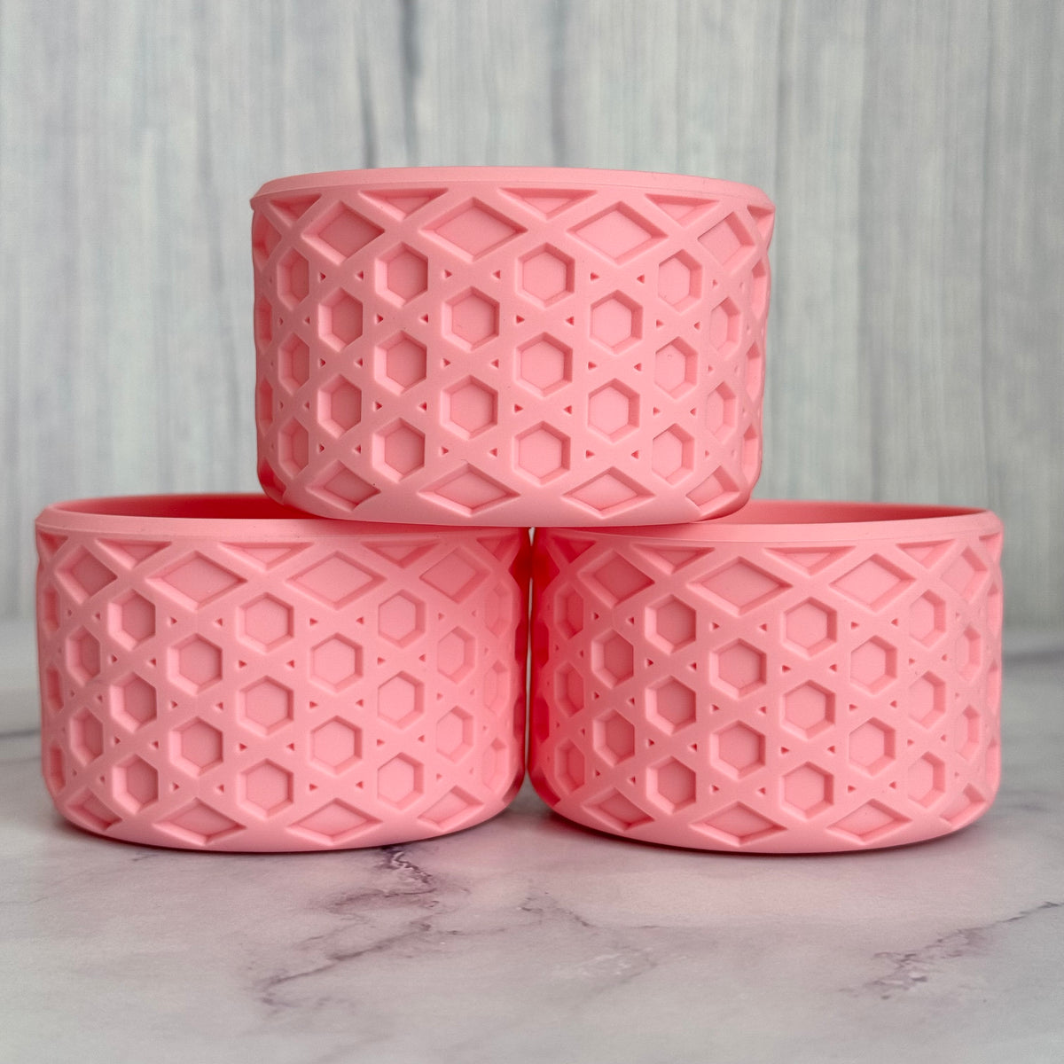 Soccer GOAT Pink matte waffle silicone tumbler boot – front view