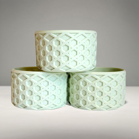 Spring Blossom matte waffle silicone tumbler boot – front view