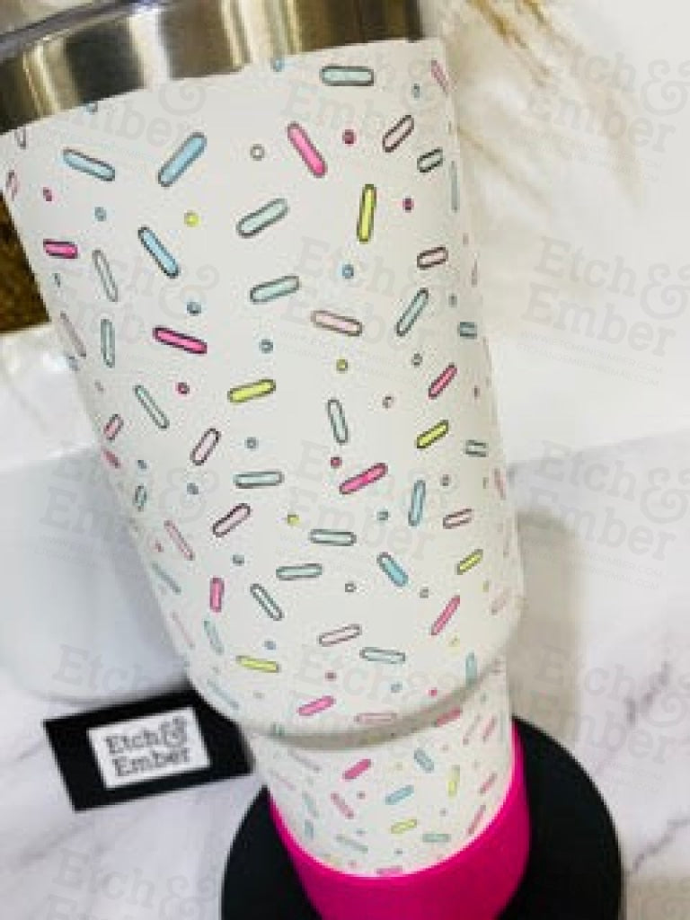 Sprinkles Custom With Surprise Coordinating Boot Engraved Stanley Adventure Quencher 40Oz Tumbler
