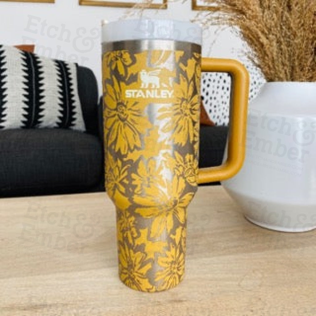 Stanley Engraving Using Your Cup Daisies