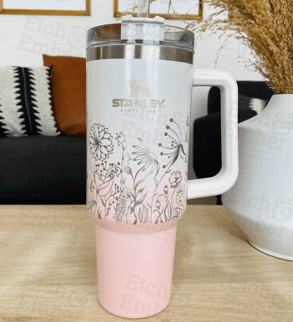 Stanley Engraving Using Your Cup Wildflowers