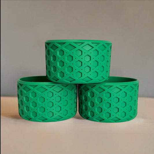 Starbies Green matte waffle silicone tumbler boot – front view