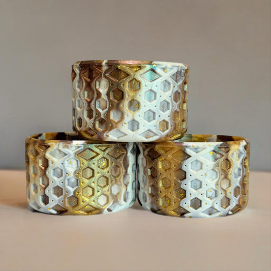 Starlight metallic waffle silicone tumbler boot – front view