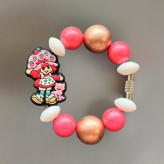Strawberry Girl Handle Bracelet Tumbler Handle Charm