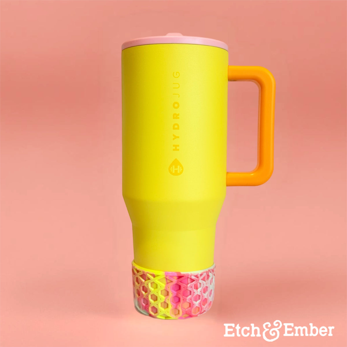 Strawberry Lemonade matte waffle silicone tumbler boot – view 3