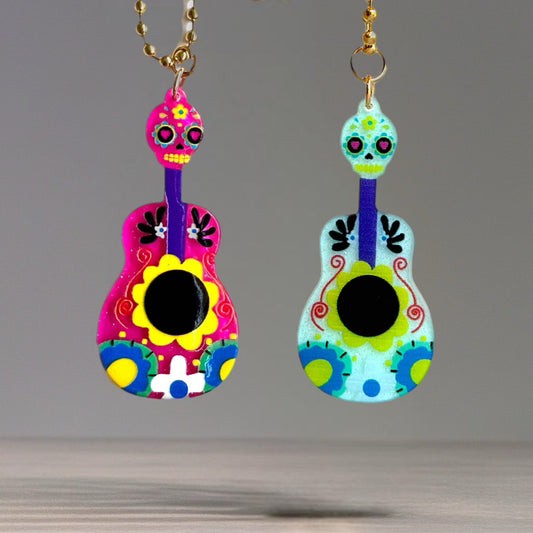 Sugar Skull Guitar Tumbler Handle Charm for Stanley