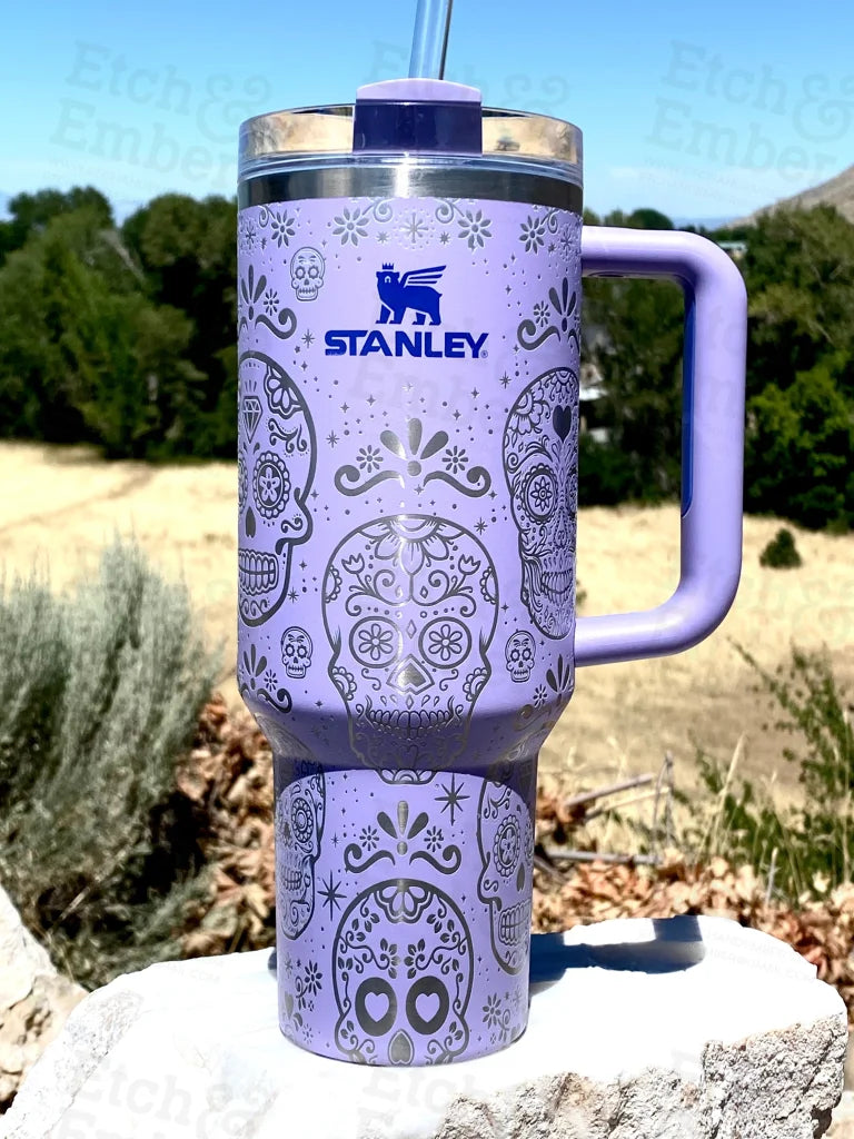 Sugar Skulls Stanley Adventure Quencher 40 Oz Tumbler Tumblers