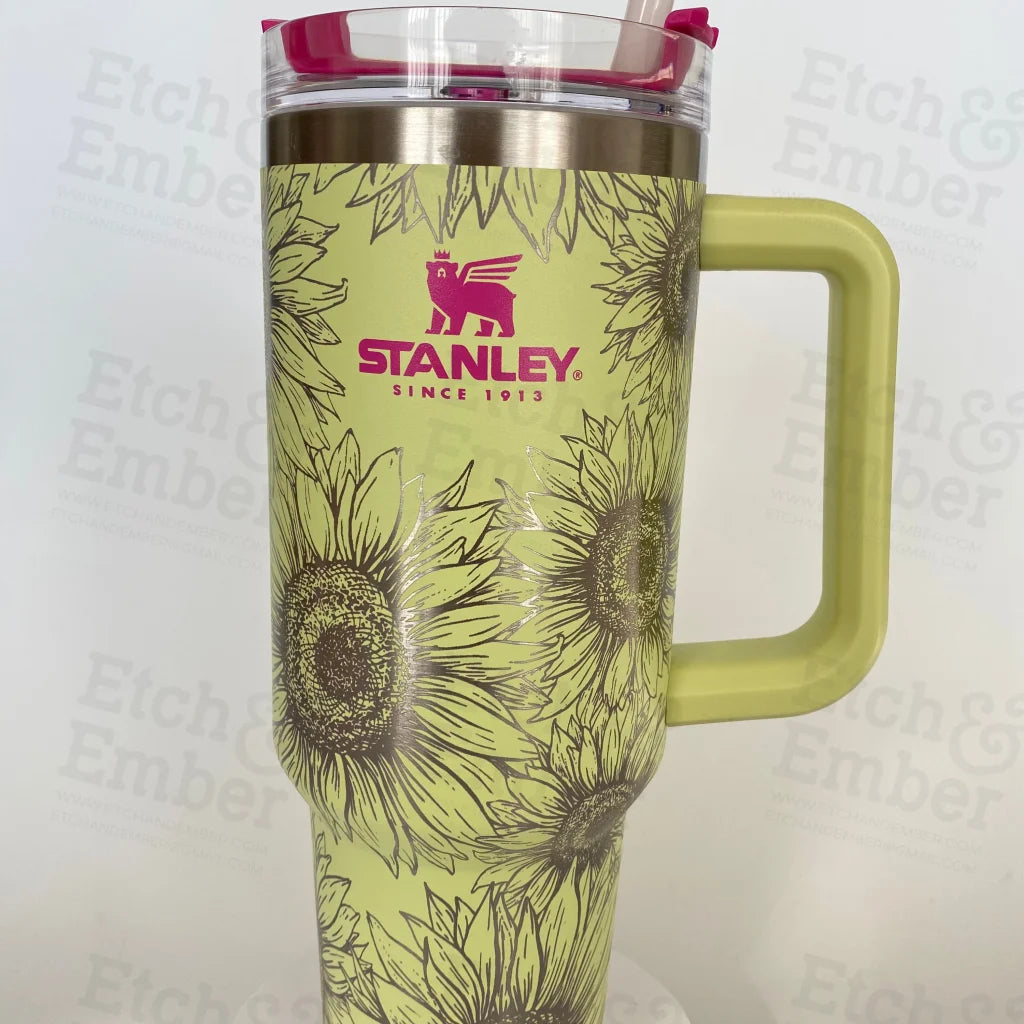 Engraved 40oz Stanley Cup Quencher Sunflower Tumbler Leaf Foliage Tumb –  The Home Haven Shop