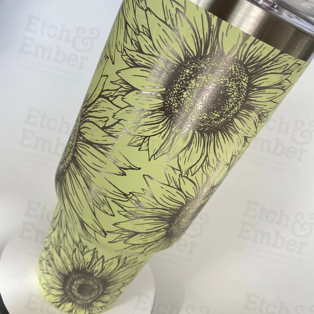 Sunflower Stanley Tumbler, Engraved 40oz Quencher, Personalized