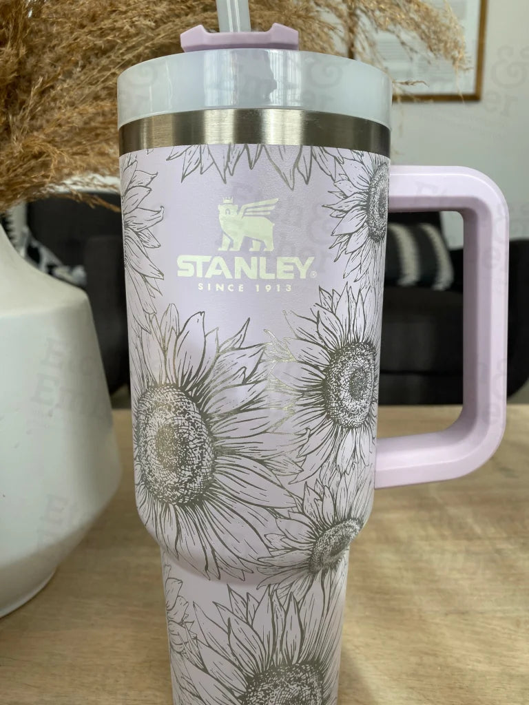Sunflower Stanley Quencher 40oz, Stanley Mug, Engraved Tumbler