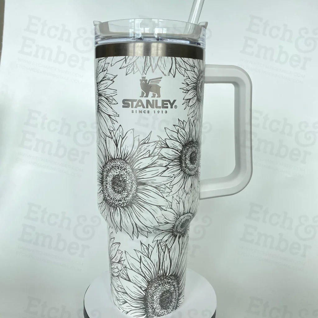 40oz Engraved Stanley Cup Tumbler with Handle – Pixels and Wood