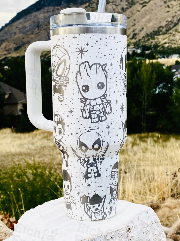 Super Hero Babies Engraved Tumbler