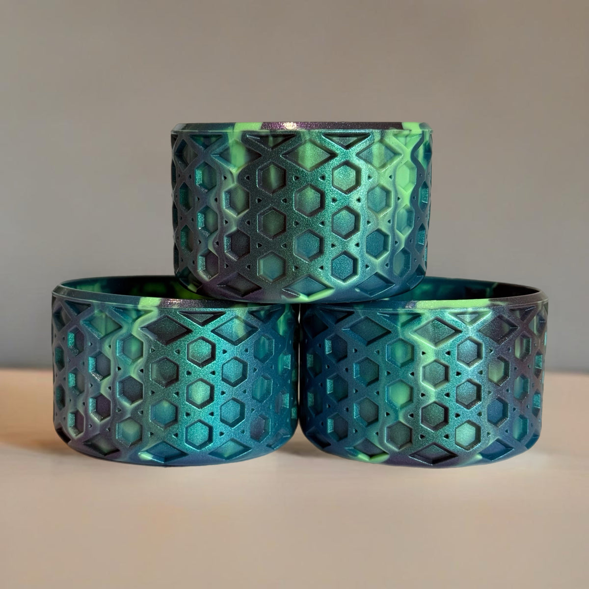 Tempest Tide metallic waffle silicone tumbler boot – front view