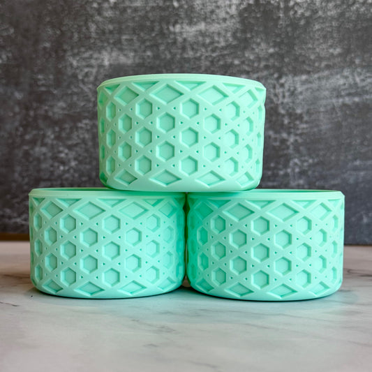 Thailand Teal matte waffle silicone tumbler boot – front view