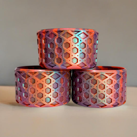 Tiger Plum Remix metallic waffle silicone tumbler boot – front view