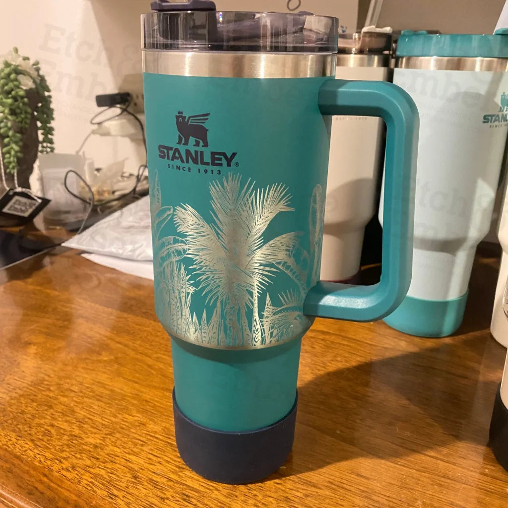 Tropical Custom Stanley Adventure Quencher 40 oz tumbler – Etch and Ember