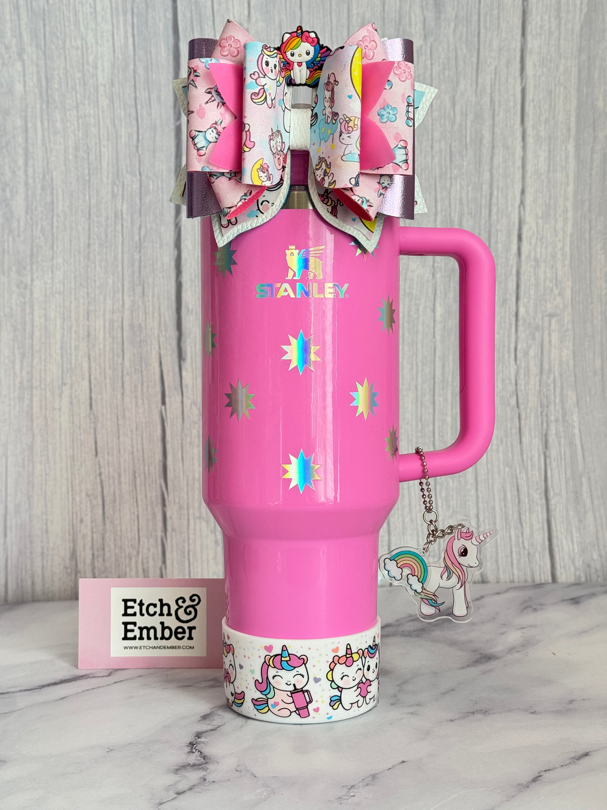 Unicorn Deluxe Tumbler Bow, view 2, fits Owala FreeSip