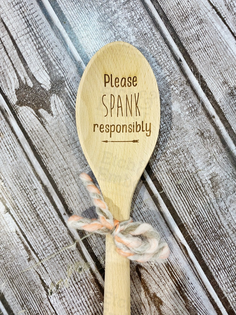 Wooden Spoon- Farmhouse Wooden Spoon Kitchen Decor Please Spank Responsibly