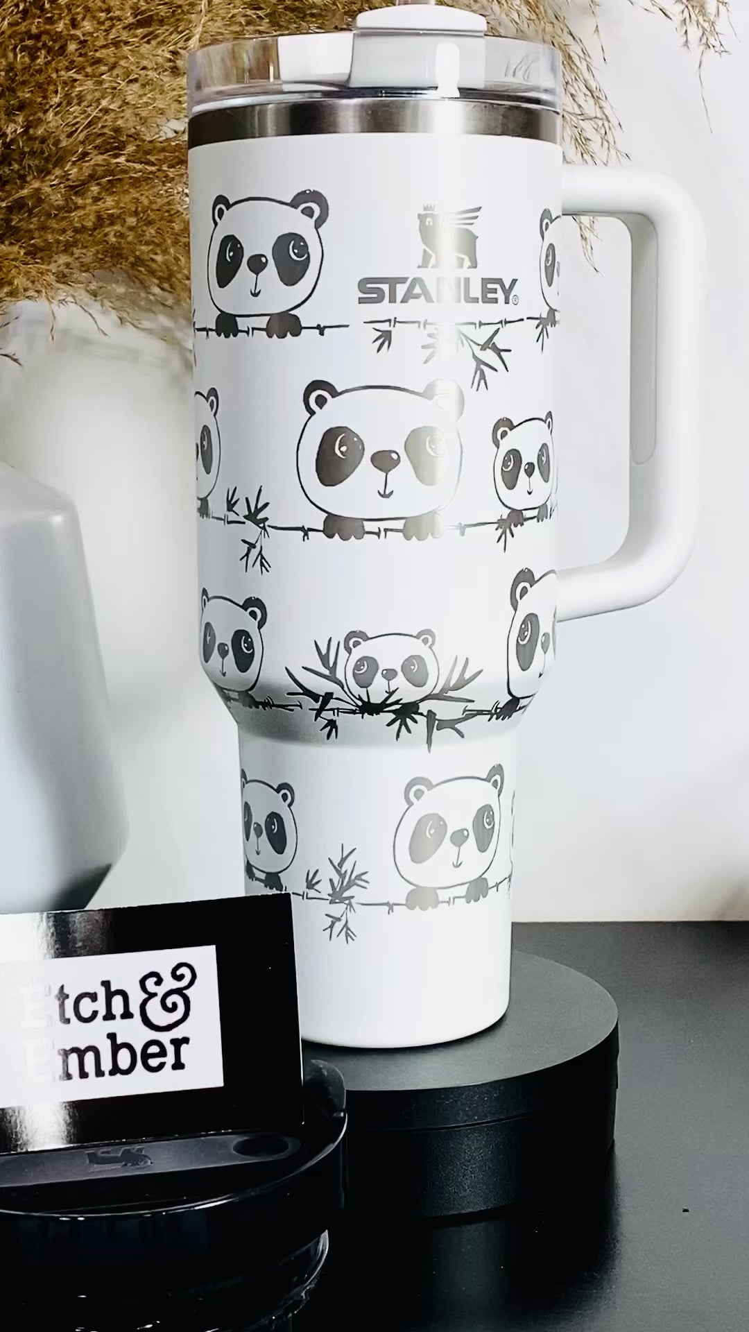 Peekaboo Panda Custom Stanley Adventure Quencher 40 oz tumbler