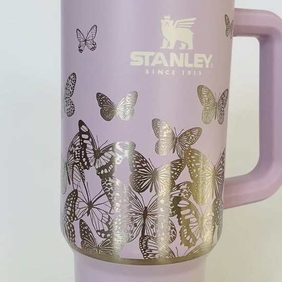 40oz or 60oz Stanley Personalized Butterflies Name Tag
