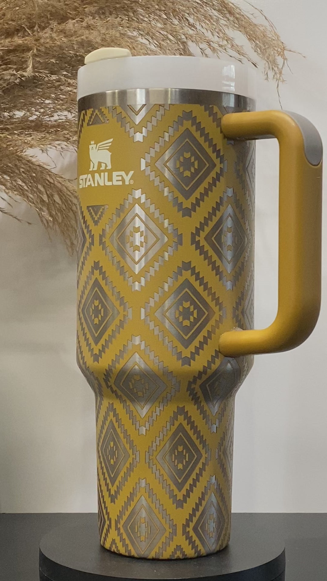 Abstract Tropical Engraved Stanley Adventure Quencher 40oz Tumbler