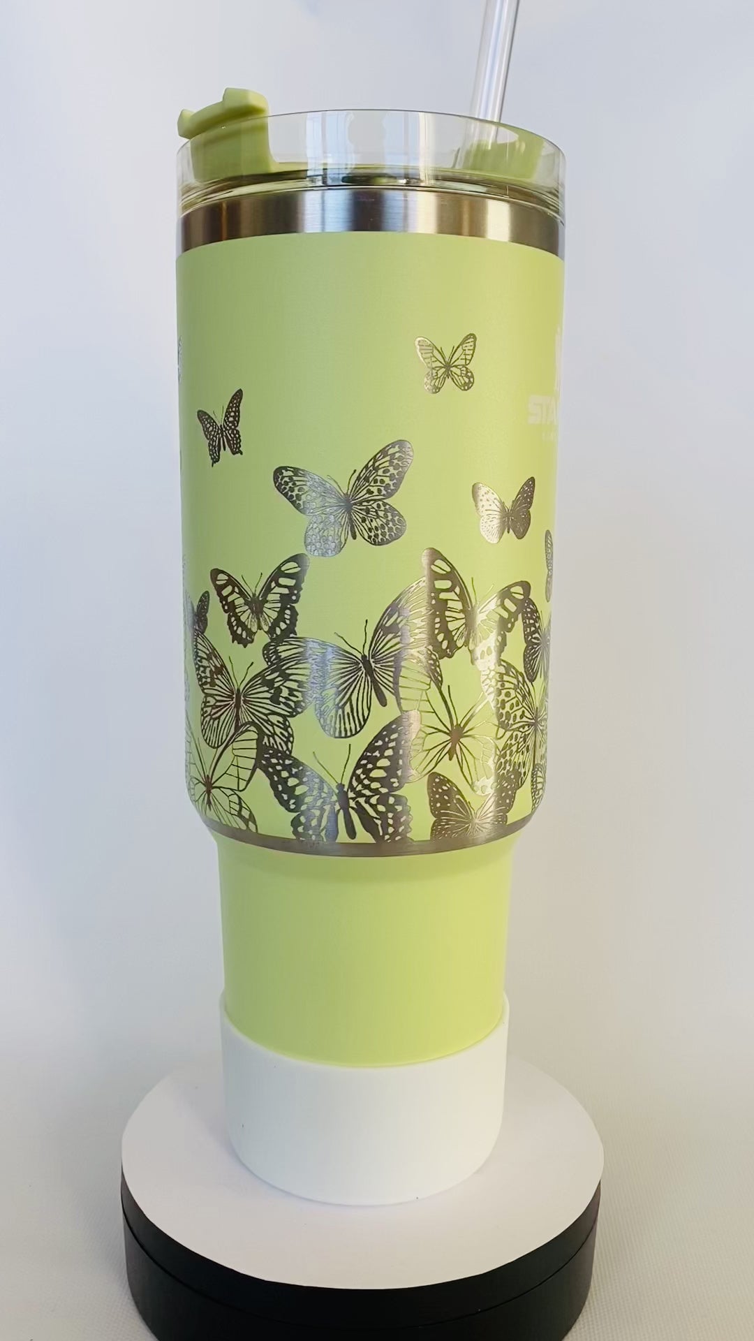 Abstract Tropical Engraved Stanley Adventure Quencher 40oz Tumbler 